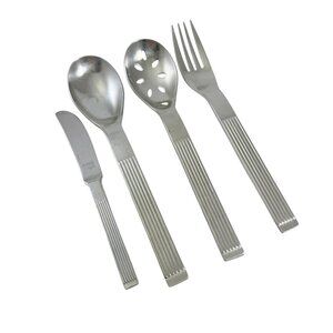 Dansk Thebe Stainless Steel 4 Serving Pieces Spoon Fork Knife Vintage 1980s